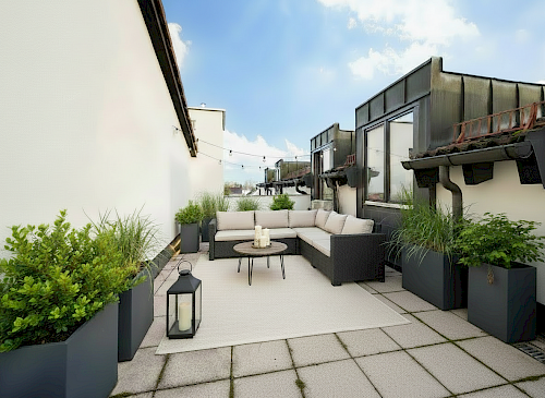 Sonne im Doppelpack! Beeindruckende 3-Zimmer-Wohnung mit zwei Dachterrassen und optimalem Schnitt - Bild 4532010