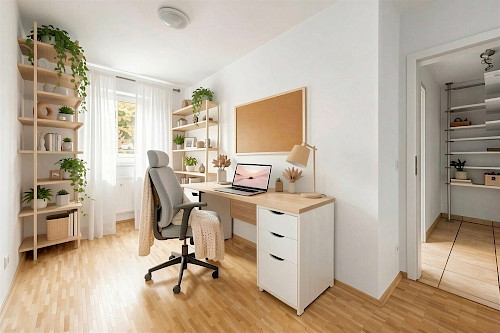 Helle Räume und Blick ins Grüne! Schön geschnittene 3-Zimmer-Wohnung mit 2 Balkonen - Bild 4445587