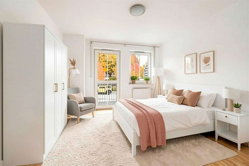 Helle Räume und Blick ins Grüne! Schön geschnittene 3-Zimmer-Wohnung mit 2 Balkonen - Bild 4445587